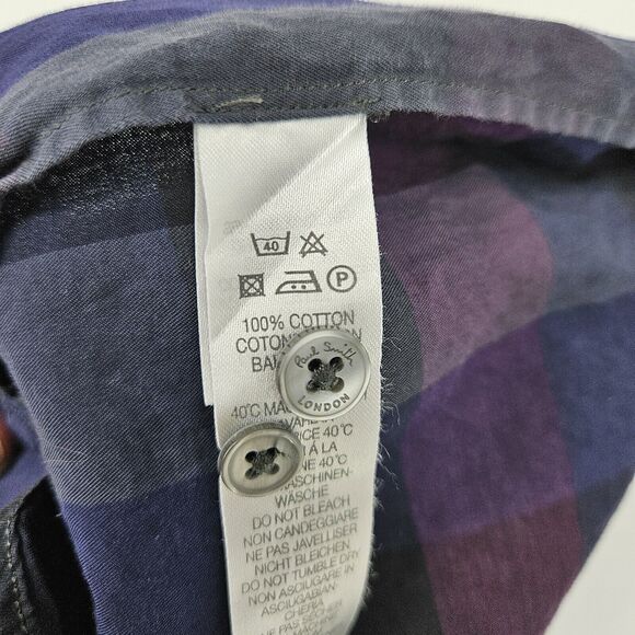 Paul Smith The Byard Shirt Mens 17 43 Checkered Button Up Long Sleeve Italy - Picture 12 of 13